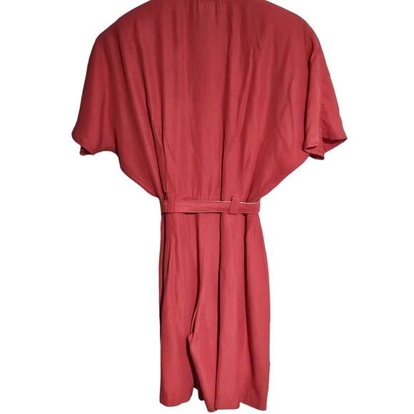 Vintage 90s Paris Sport‎ Club Pleated Collared Button Front Romper With Belt - Picture 3 of 5